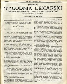 Lwowski tygodnik lekarski 1908 T.3 nr 1