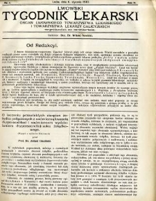 Lwowski tygodnik lekarski 1910 T.5 nr 1
