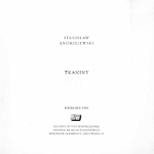 Stanisław Andrzejewski : Tkaniny kwiecień 1988