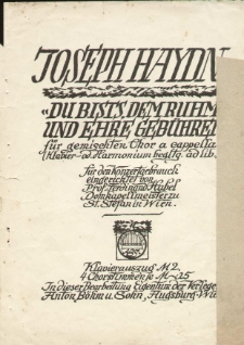 Du bist's, dem Ruhm und Ehre gebühret : für gemischten Chor a cappella (Klavier - od. Harmonium begltg. ad lib.)