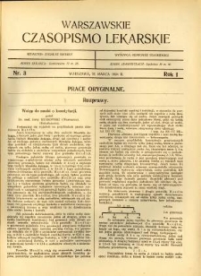 Warszawskie Czasopismo Lekarskie 1924 R.1 nr 3