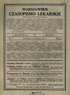 Warszawskie Czasopismo Lekarskie 1924 R.1 nr 4