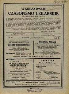 Warszawskie Czasopismo Lekarskie 1924 R.1 nr 6