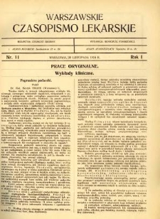 Warszawskie Czasopismo Lekarskie 1924 R.1 nr 11