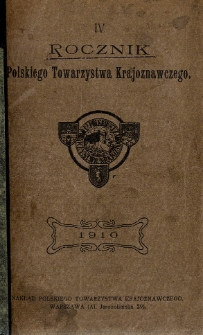 Rocznik Polskiego Towarzystwa Krajoznawczego 1910, R. 4