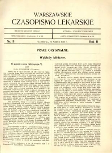 Warszawskie Czasopismo Lekarskie 1925 R.2 nr 3