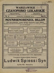 Warszawskie Czasopismo Lekarskie 1925 R.2 nr 4