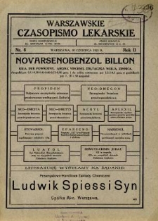 Warszawskie Czasopismo Lekarskie 1925 R.2 nr 6
