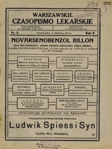 Warszawskie Czasopismo Lekarskie 1925 R.2 nr 8
