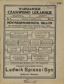 Warszawskie Czasopismo Lekarskie 1925 R.2 nr 9