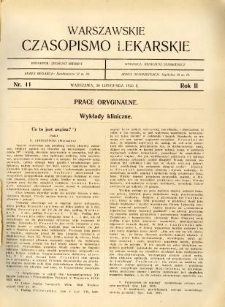 Warszawskie Czasopismo Lekarskie 1925 R.2 nr 11
