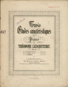 Trois Etudes caractérustiquies : pour Piano. No. 1, Etude Humoresque, Op. 41 No 1