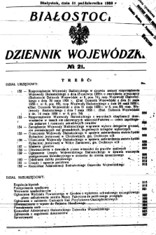Białostocki Dziennik Wojewódzki 1938.10.31 R.18 nr 21