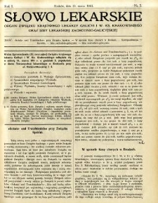 Słowo Lekarskie 1911 R.1 nr 5