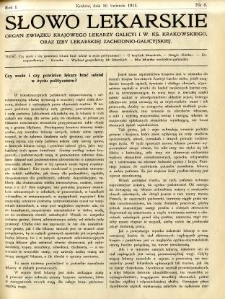 Słowo Lekarskie 1911 R.1 nr 8