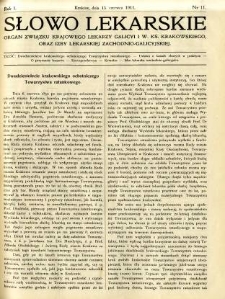 Słowo Lekarskie 1911 R.1 nr 11