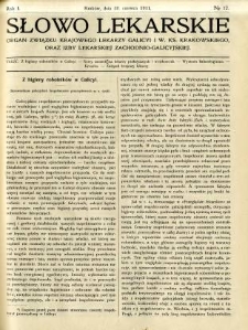 Słowo Lekarskie 1911 R.1 nr 12