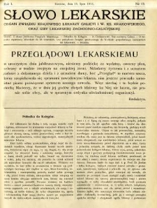 Słowo Lekarskie 1911 R.1 nr 13