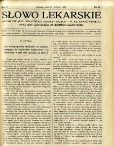 Słowo Lekarskie 1911 R.1 nr 16