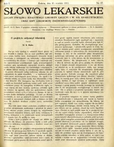 Słowo Lekarskie 1911 R.1 nr 17