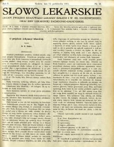 Słowo Lekarskie 1911 R.1 nr 20