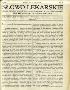 Słowo Lekarskie 1911 R.1 nr 21