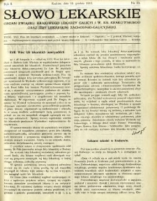 Słowo Lekarskie 1911 R.1 nr 23