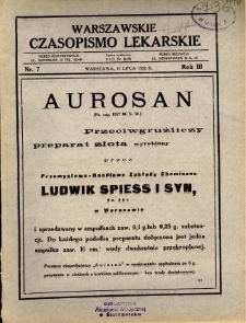 Warszawskie Czasopismo Lekarskie 1926 R.3 nr 7