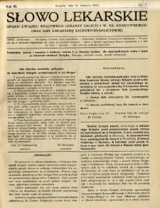 Słowo Lekarskie 1913 R.3 nr 7
