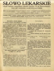 Słowo Lekarskie 1913 R.3 nr 8