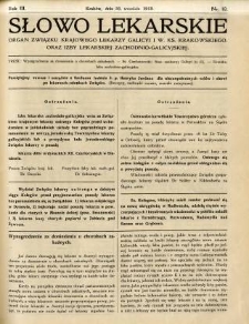 Słowo Lekarskie 1913 R.3 nr 18