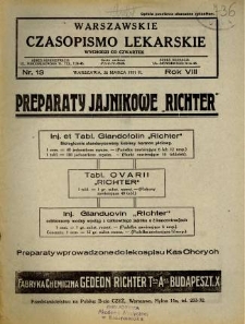 Warszawskie Czasopismo Lekarskie 1931 R.8 nr 13