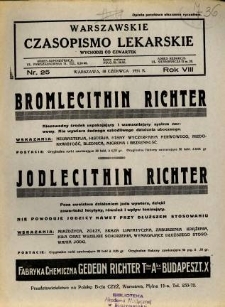 Warszawskie Czasopismo Lekarskie 1931 R.8 nr 25
