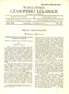 Warszawskie Czasopismo Lekarskie 1931 R.8 nr 26