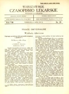 Warszawskie Czasopismo Lekarskie 1931 R.8 nr 28