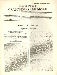 Warszawskie Czasopismo Lekarskie 1931 R.8 nr 40