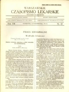 Warszawskie Czasopismo Lekarskie 1931 R.8 nr 43