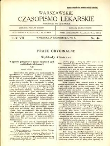 Warszawskie Czasopismo Lekarskie 1931 R.8 nr 44