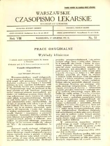 Warszawskie Czasopismo Lekarskie 1931 R.8 nr 51