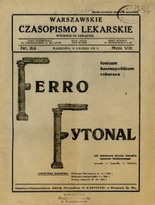 Warszawskie Czasopismo Lekarskie 1931 R.8 nr 53