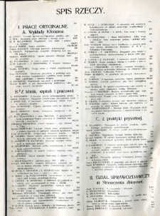 Warszawskie Czasopismo Lekarskie 1927 - spis treści