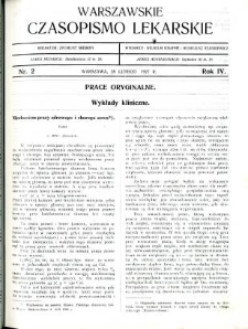 Warszawskie Czasopismo Lekarskie 1927 R.4 nr 2
