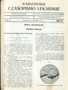 Warszawskie Czasopismo Lekarskie 1927 R.4 nr 5