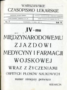 Warszawskie Czasopismo Lekarskie 1927 R.4 nr 7