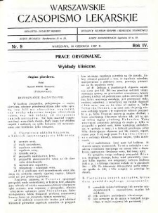 Warszawskie Czasopismo Lekarskie 1927 R.4 nr 9