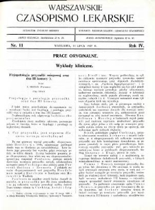 Warszawskie Czasopismo Lekarskie 1927 R.4 nr 11