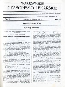 Warszawskie Czasopismo Lekarskie 1927 R.4 nr 13