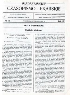 Warszawskie Czasopismo Lekarskie 1927 R.4 nr 15