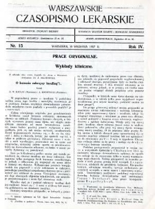 Warszawskie Czasopismo Lekarskie 1927 R.4 nr 15