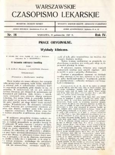 Warszawskie Czasopismo Lekarskie 1927 R.4 nr 16